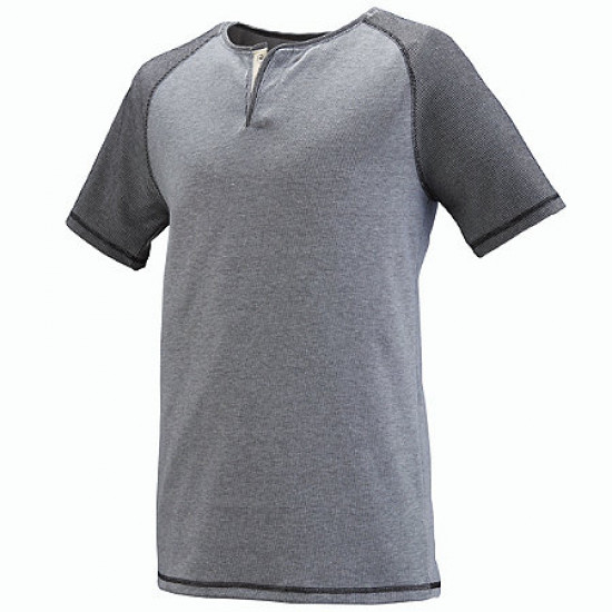 Linear Fusion Short Sleeve Henley Shirt Style 2152 