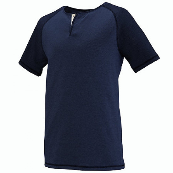 Linear Fusion Short Sleeve Henley Shirt Style 2152 